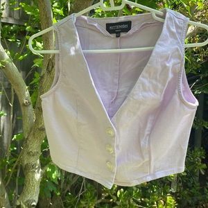 Cropped, light lavender Kittenish vest